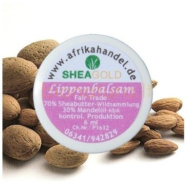 Balzamas lūpoms su Sviestmedžių ir migdolų aliejumi, 6 ml.