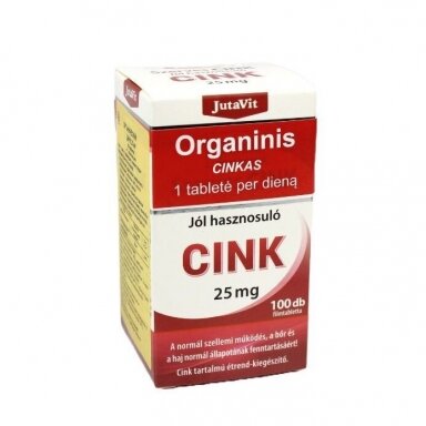 Cinkas Organinis, N100, Jutavit, maisto papildas