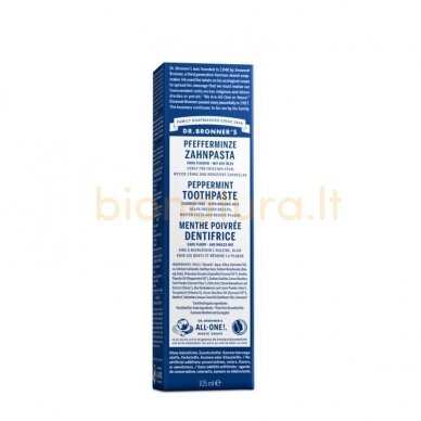 Dr.Bronner’s dant.pasta (Toothpaste) Peppermint, 140 g Dr.Bronner’s dant.pasta (Toothpaste) Peppermint, 140 g