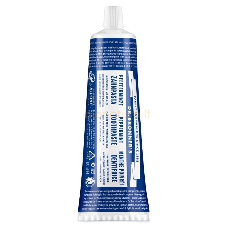 Dr.Bronner’s dant.pasta (Toothpaste) Peppermint, 140 g 1