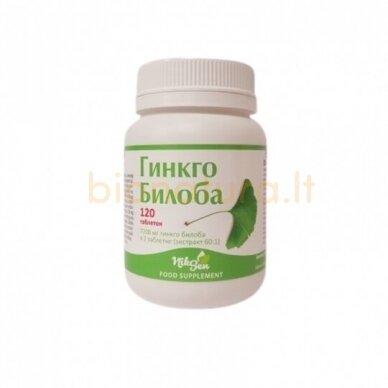 Ginkgo Biloba, ginkmedžio ekstraktas, 120 tabl. Ginkgo Biloba, ginkmedžio ekstraktas, 120 tabl.
