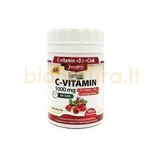 Jutavit C vitaminas 1000 mg + erškėtrožės ekstraktas + Zn + D3, N45