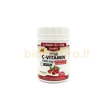 Jutavit C vitaminas 1000 mg + erškėtrožės ekstraktas + Zn + D3, N45