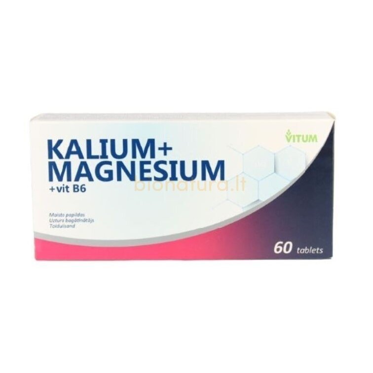 Kalis + Magnis + B6, N60 Maisto papildas Kalis + Magnis + B6, N60 Maisto papildas
