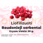 Liofilizuoti raudonieji serbentai, 30 gr. Liofilizuoti raudonieji serbentai, 30 gr.