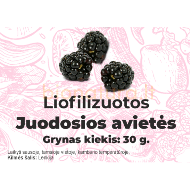 Liofilizuotos juodosios avietės, 30 gr. Liofilizuotos juodosios avietės, 30 gr.