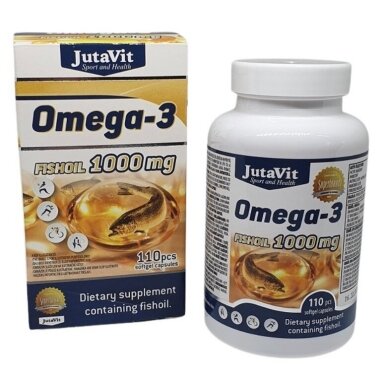 Maisto papildas JUTAVIT Omega - 3 žuvų taukai 1000mg, N110 Maisto papildas JUTAVIT Omega - 3 žuvų taukai 1000mg, N110