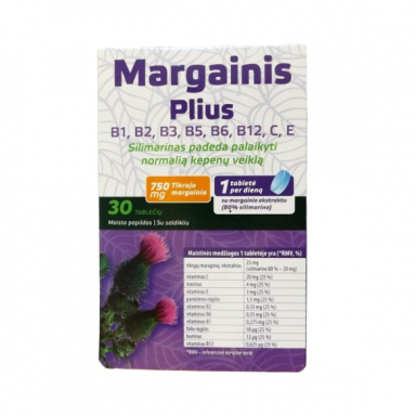Margainis Plius B grupės vitaminai, N30 Margainis Plius B grupės vitaminai, N30