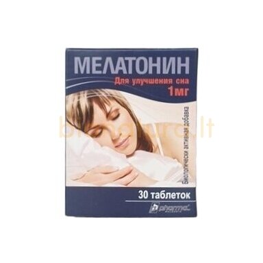 Melatoninas (miegui), 30tabl. Melatoninas (miegui), 30tabl.