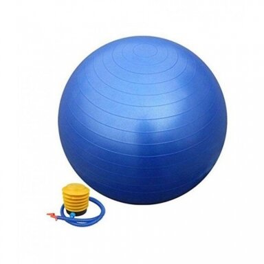 Mėlynas gimnastikos kamuolys su pompa 65 cm. L20075 Mėlynas gimnastikos kamuolys su pompa 65 cm. L20075