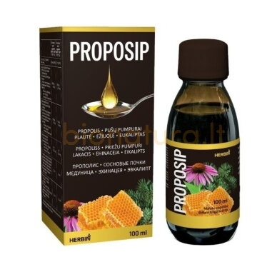 PROPOSIP sirupas maisto papildas, 100 ml. HERBIN PROPOSIP sirupas maisto papildas, 100 ml. HERBIN