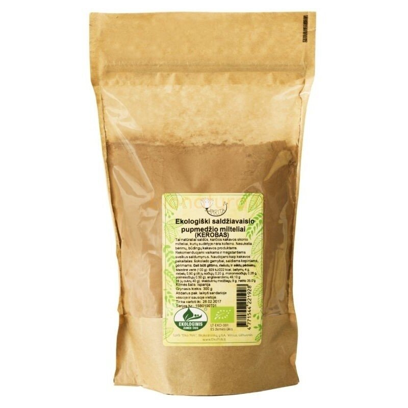 Saldžiavaisio pupmedžio milteliai (Kerobo), ekologiški, 700 gr. Saldžiavaisio pupmedžio milteliai (Kerobo), ekologiški, 700 gr.