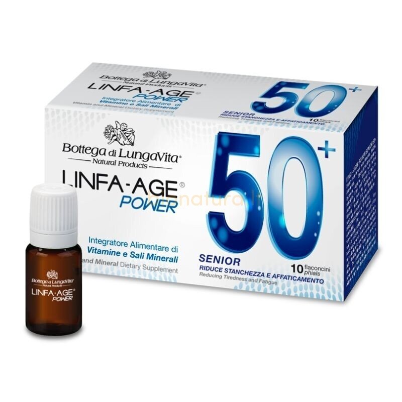 SENIOR 50 Linfa Age, 10 buteliukų po 10 ml, maisto papildas