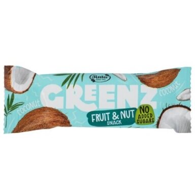 Vaisių ir riešutų užkandis „Greenz coconut“, 30 g